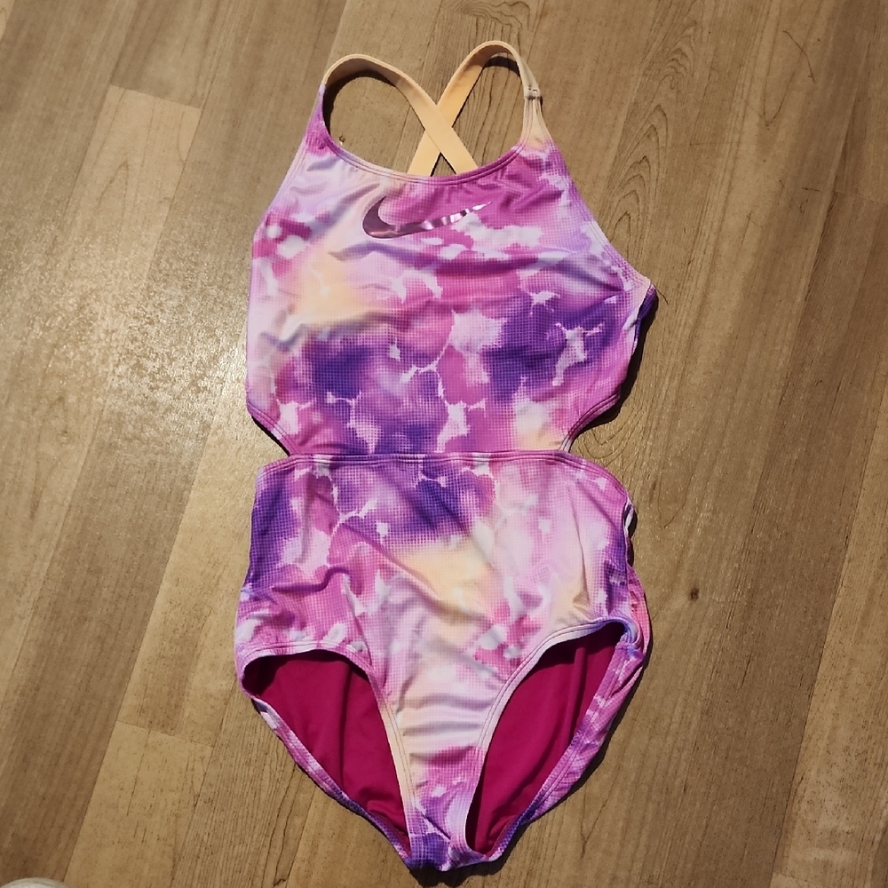 Nike Purple and Pink Women's One Piece Swimsuit